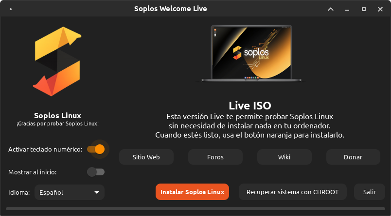 Soplos Welcome Live Screenshot