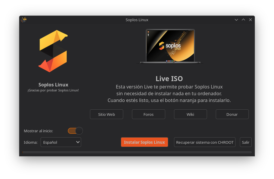 Soplos Welcome Live Screenshot
