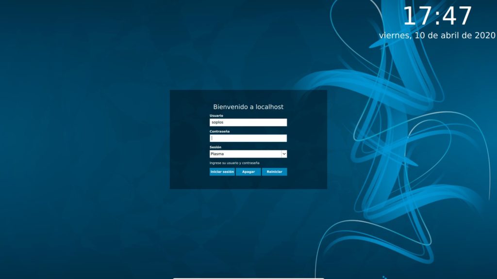 Pantalla de login de Mageia 7.1
