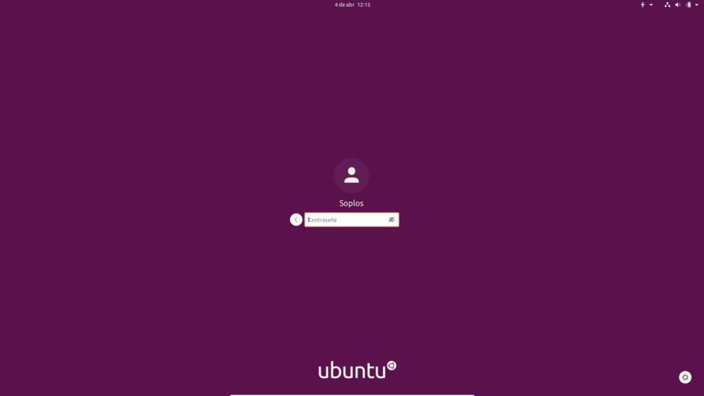 Pantalla de login