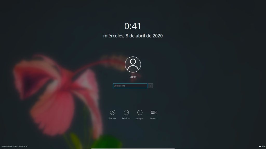Pantalla de login de Openmandriva