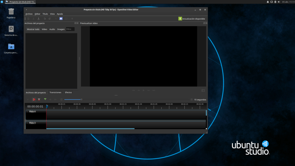 Programas de edición de vídeo en Ubuntu Studio