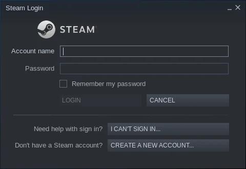 Pantalla de registro de Steam