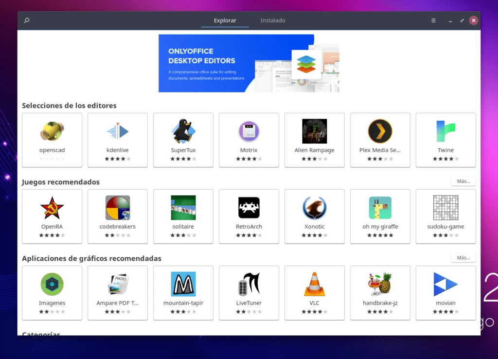Snap Store en Ubuntu Budgie