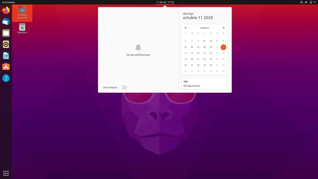 Centro de notificaciones de Ubuntu 20.10