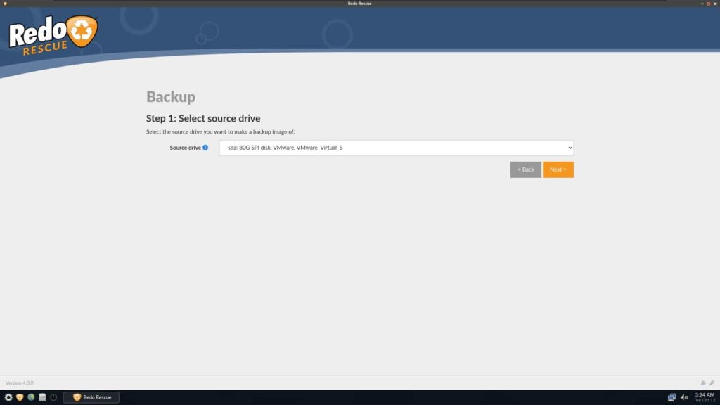 Creando copia de seguridad con Redo Rescue