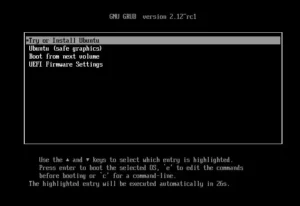 Grub de arranque Ubuntu 23.10